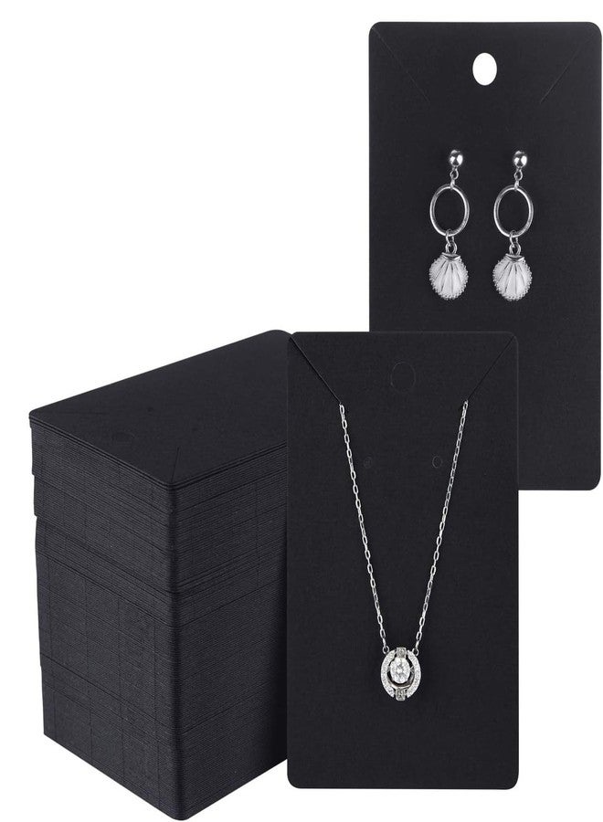 Zenomia Necklace Earring Display Cards Rectangle Hanging Dangle Holder Cardboard Tags for Jewelry Packing Ear Studs Storage DIY Accessories material (Black) 50pcs (4.3 x2.9inch)… - Image 1